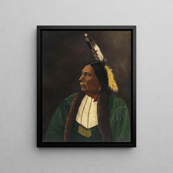 Portrait eines amerikanischen Indianers - Anonym — gerahmtes Bild an der Wand