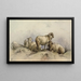 Schafe in einer Landschaft - Anonym — gerahmtes Bild an der Wand