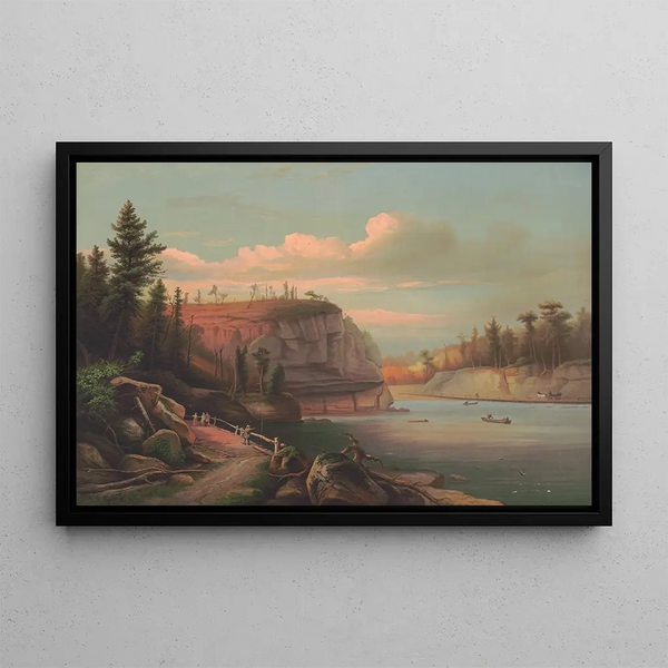 Sonnenuntergang am Mahonk-See, Ulster County - Anonym — gerahmtes Bild an der Wand