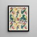 Design textile Tropische Blumen II - Anonym — gerahmtes Bild an der Wand