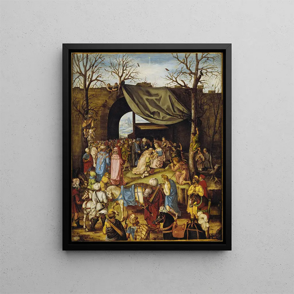 L'Adoration des Mages - Anonyme — gerahmtes Bild an der Wand