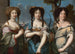 Triple-Porträt von Frauen, früher bekannt als Die Nichten von Mazarin - Anonym — Ansicht des Kunstwerks