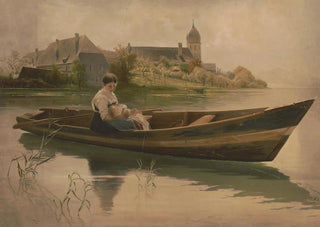 Anonymous - Woman holding infant in rowboat.webp