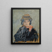 Frau mit rotem Schal - Anonym — gerahmtes Bild an der Wand