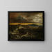 Landschaft am Abend mit Einsiedlern, die nach Hause zurückkehren - Anselm Feuerbach — gerahmtes Bild an der Wand