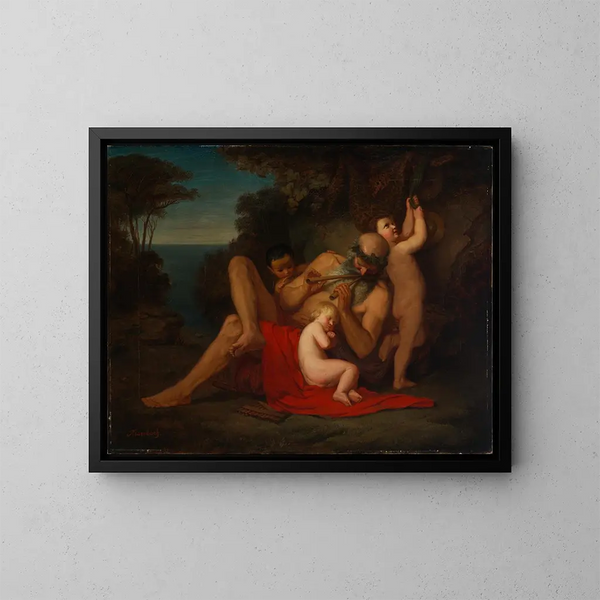 Silen mit einem schlafenden Kind Bacchus - Anselm Feuerbach — gerahmtes Bild an der Wand