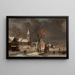 Winterlandschaft mit Schlittschuhläufern und einer Kirche im Hintergrund - Anthonie Beerstraaten — gerahmtes Bild an der Wand