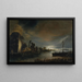 Flusslandschaft Gemälde im Mondschein - Anthonie van Borssum — gerahmtes Bild an der Wand