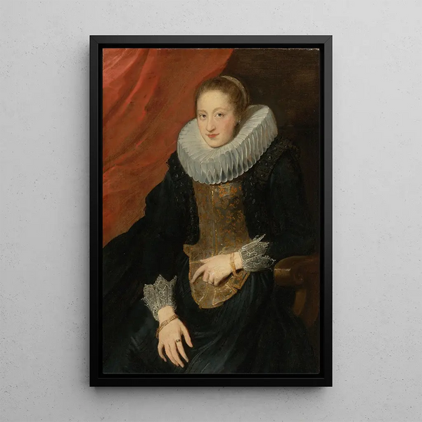 Portrait einer Dame - Antoine van Dyck — gerahmtes Bild an der Wand