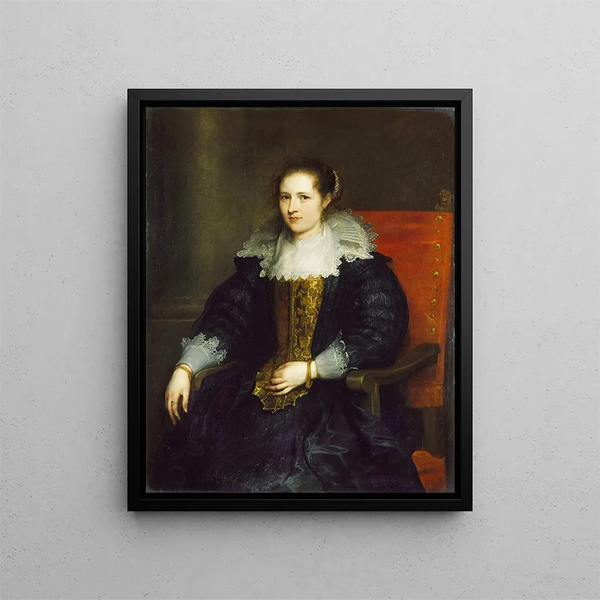 Portrait d'Isabella Waerbeke - Antoine van Dyck — gerahmtes Bild an der Wand