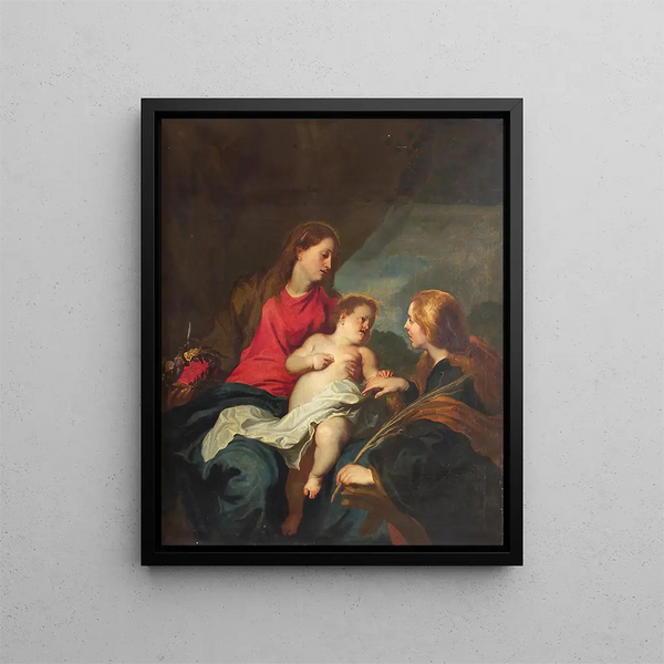 Das mystische Heiratsbild der heiligen Katharina von Alexandria - Antoine van Dyck — gerahmtes Bild an der Wand