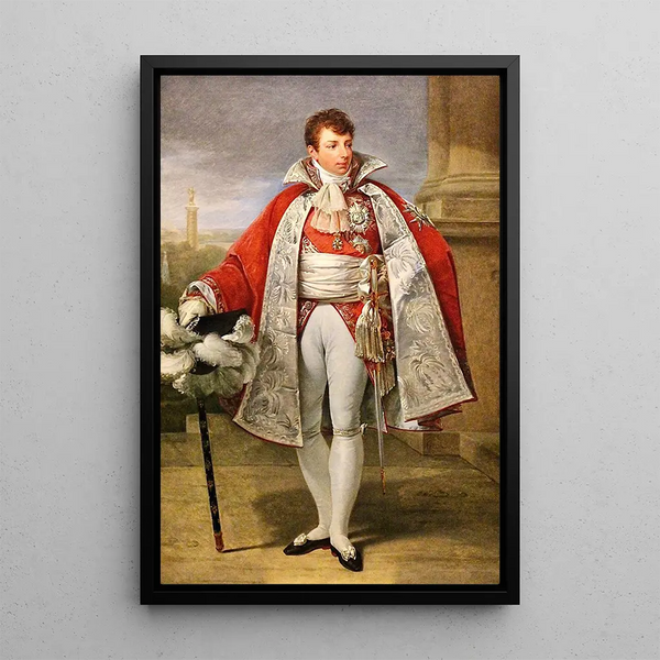 Portrait Gérard Christophe Michel Duroc, Herzog von Frioul, in Uniform des Großmarschalls des Palastes - Antoine-Jean Gros — gerahmtes Bild an der Wand