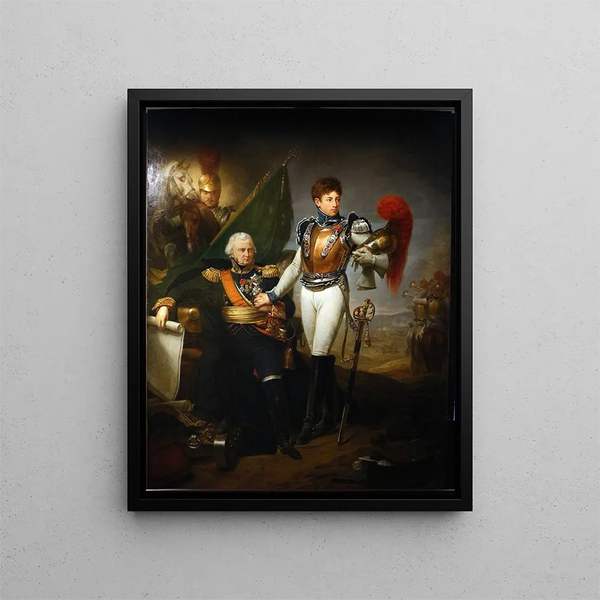 Der General Lariboisière verabschiedet sich von seinem Sohn am Vorabend der Schlacht von Borodino 1791-1812 - Antoine-Jean Gros — gerahmtes Bild an der Wand