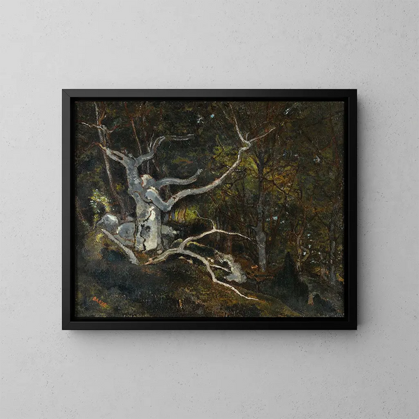 Wald von Fontainebleau, die Weiße Königin - Antoine-Louis Barye — gerahmtes Bild an der Wand