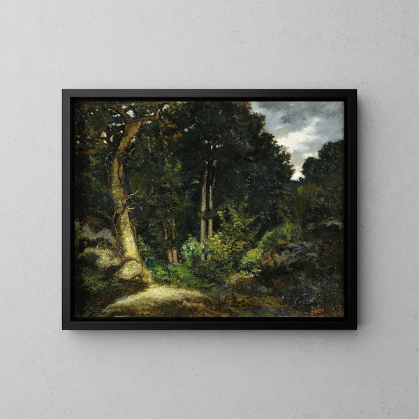 Vue de la forêt de Fontainebleau - Antoine-Louis Barye — gerahmtes Bild an der Wand