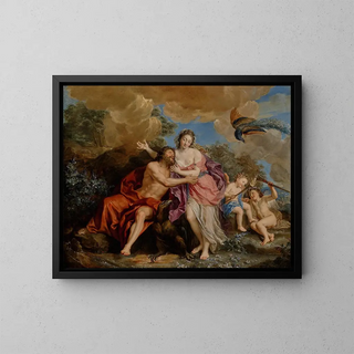 Jupiter und Junon auf dem Berg Ida - Antoine Coypel — gerahmtes Bild an der Wand