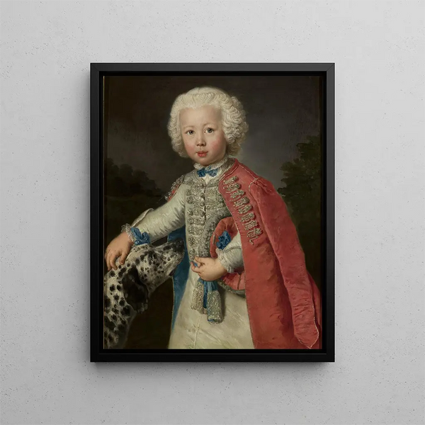 Portrait eines Jungen - Antoine Pesne — gerahmtes Bild an der Wand