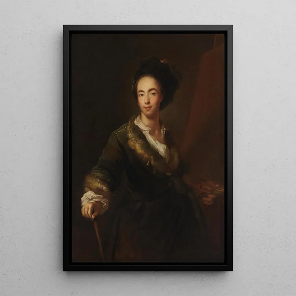 Selbstporträt - Antoine Pesne — gerahmtes Bild an der Wand