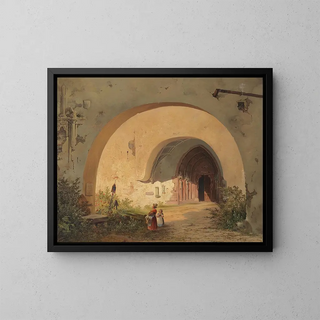 Anton Altmann - Andacht Vor Dem Portal Des Stiftes Nonnberg In Salzburg.webp