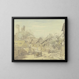 Oberreifenberg mit der Burg Reifenberg - Anton Burger — gerahmtes Bild an der Wand