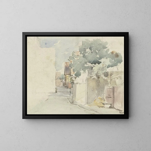 Route du village à Kronberg - Anton Burger — gerahmtes Bild an der Wand