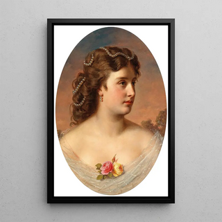 Anton Ebert - Bildnis einer Dame mit Rosen am Dekollet.webp