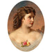 Reproduktion des Gemäldes Portrait einer Dame mit Rosen im Dekolleté - Anton Ebert