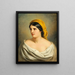 Portrait einer Frau mit gelbem Schal - Anton Ebert — gerahmtes Bild an der Wand