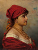 Frau in Rot - Anton Ebert — Ansicht des Kunstwerks