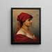 Frau in Rot - Anton Ebert — gerahmtes Bild an der Wand