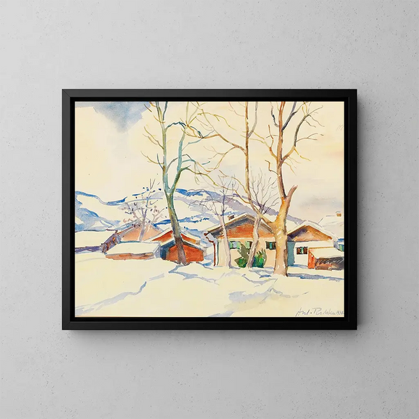 Ein Winterlandschaft - Anton Emanuel Peschka — gerahmtes Bild an der Wand