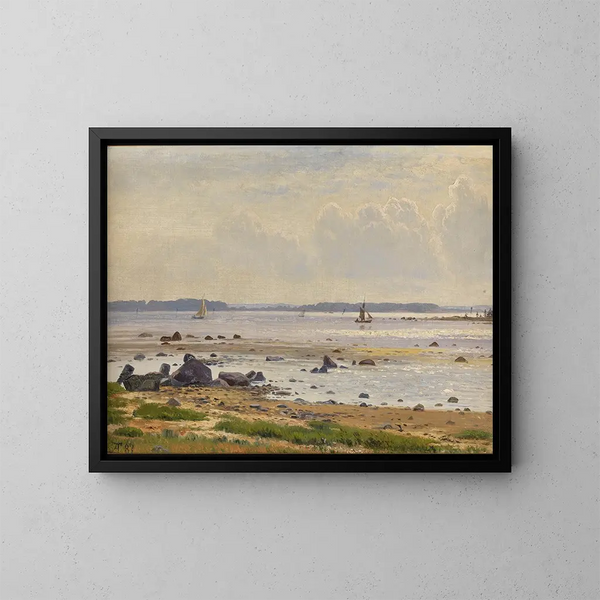 Küstenlinie der Ostsee am Roskilde-Fjord, Seeland - Anton Erik Christian Thorenfeld — gerahmtes Bild an der Wand