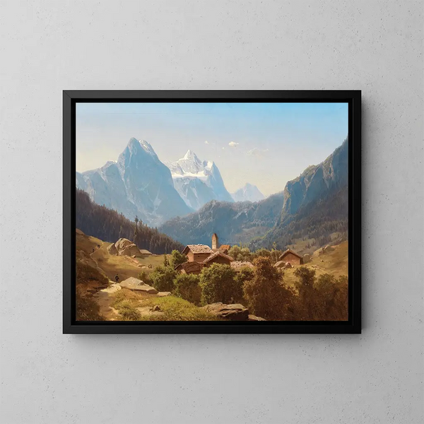 Eine Szene in den hohen Berner Oberland Wetterhorn - Anton Hansch — gerahmtes Bild an der Wand