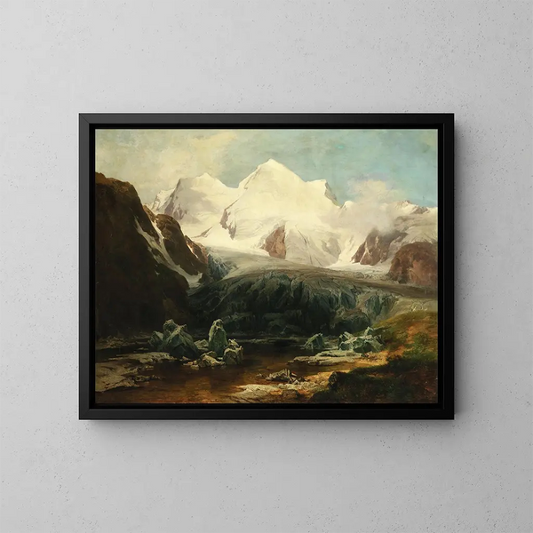 Eine Aussicht auf den Gurgler Eissee im Ötztal, Tirol - Anton Hansch — gerahmtes Bild an der Wand