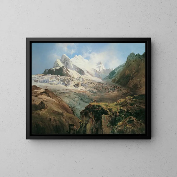 Der Stubaier Ferner in Tirol - Anton Hansch — gerahmtes Bild an der Wand