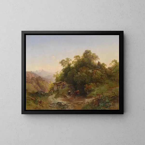 Der waldbedeckte Hügel - Anton Hansch — gerahmtes Bild an der Wand