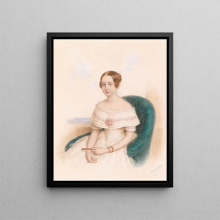 Anton Hhnisch - Bildnis einer jungen Dame in weiem Kleid.webp
