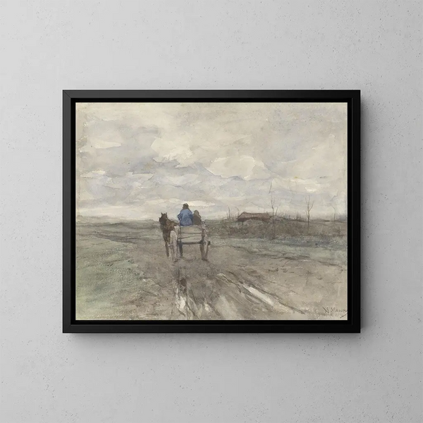 Bauernhof-Gemälde auf einem Feldweg - Anton Mauve — gerahmtes Bild an der Wand