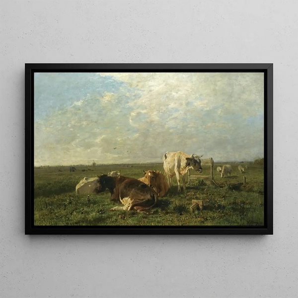 Vie auf der Weide - Anton Mauve — gerahmtes Bild an der Wand