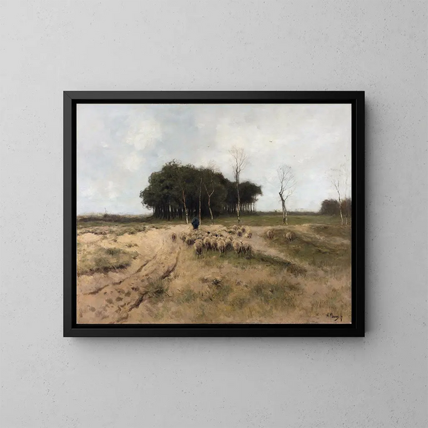 auf der Heidelandschaft bei Laren - Anton Mauve — gerahmtes Bild an der Wand