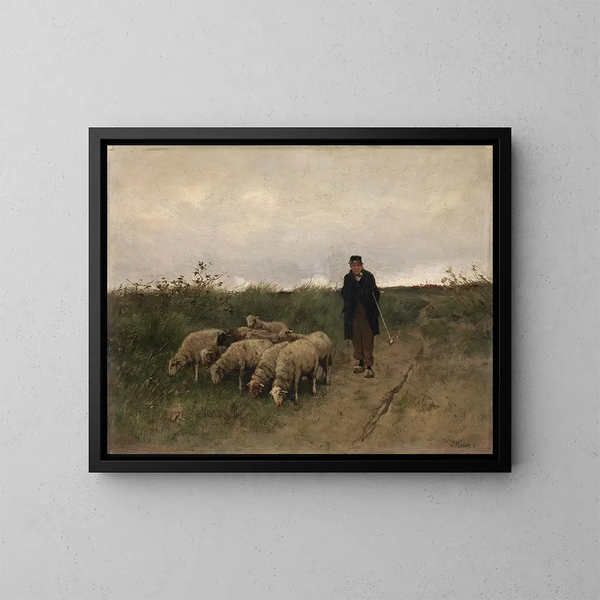 Bergers und Schafe - Anton Mauve — gerahmtes Bild an der Wand