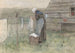 Frau in der Nähe einer Wäscheleine - Anton Mauve — Ansicht des Kunstwerks