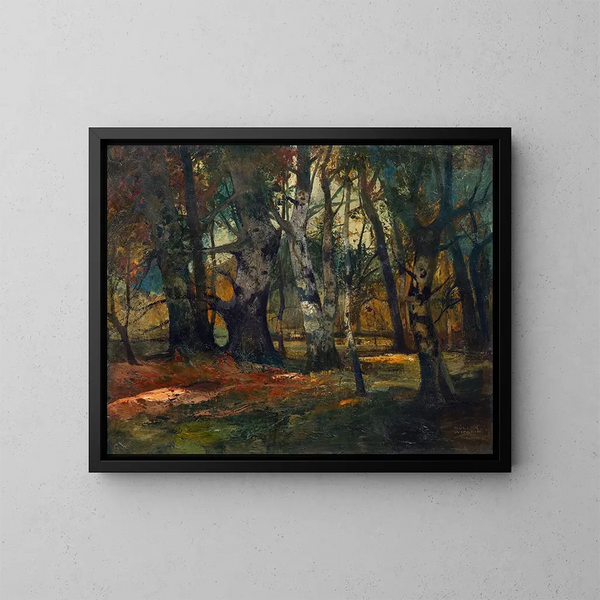 Herbstwald - Anton Müller-Wischin — gerahmtes Bild an der Wand