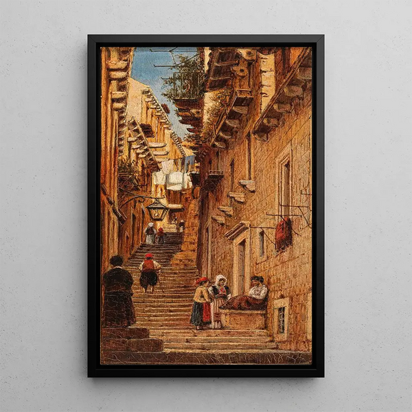 Straße in Ragusa - Anton Perko — gerahmtes Bild an der Wand