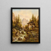 Ein bewaldetes Landschaft mit Wasserfall - Anton Pickert — gerahmtes Bild an der Wand