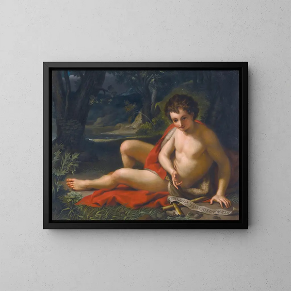 Johannes der Täufer in der Wüste - Anton Raphaël Mengs — gerahmtes Bild an der Wand