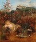 Eine Nymphe aus Kamptal unter einer Rosenhecke - Anton Romako — Ansicht des Kunstwerks