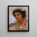 Italienisches Mädchen mit Kopftuch und Tamburin - Anton Romako — gerahmtes Bild an der Wand