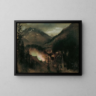 Anton Romako - Wildbad Gastein am Abend bei bengalischer Beleuchtung.webp