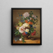 Eine Pfingstrose, Rhododendron, Azalee, Antirrhinum und ein Maiglöckchen in einer geschnitzten Vase auf einer Steinschwelle mit einem Vogelnest - Anton Weiss — gerahmtes Bild an der Wand
